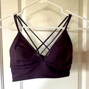 Lululemon Long line Deep purple strappy sports bra - Size 6